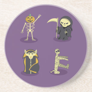 Halloween Skeleton Dracula Mummy Grim Sensenmann Getränkeuntersetzer