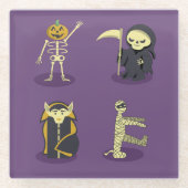 Halloween Skeleton Dracula Mummy Grim Sensenmann Glasuntersetzer (Vorderseite)