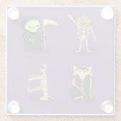 Halloween Skeleton Dracula Mummy Grim Sensenmann Glasuntersetzer (Rückseite)