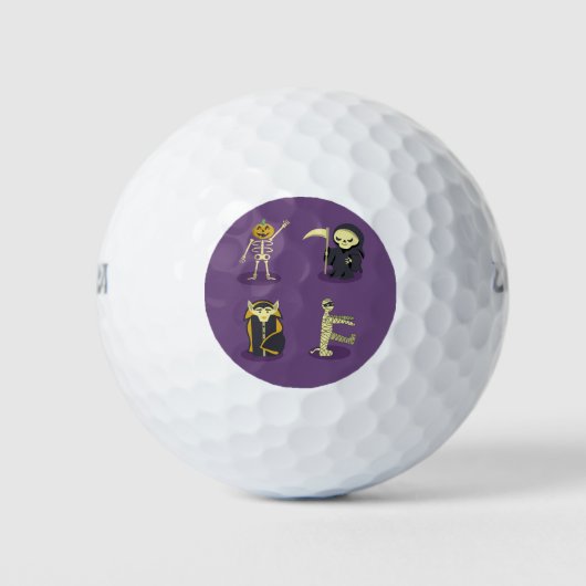 Halloween Skeleton Dracula Mummy Grim Sensenmann Golfball (Vorderseite)