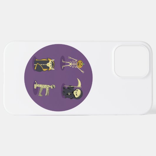 Halloween Skeleton Dracula Mummy Grim Sensenmann iPhone Hülle (Hinten horizontal)