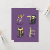 Halloween Skeleton Dracula Mummy Grim Sensenmann Karte (Vorderseite/Rückseite Beispiel)