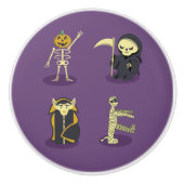 Halloween Skeleton Dracula Mummy Grim Sensenmann Keramikknauf (Vorderseite)