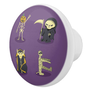 Halloween Skeleton Dracula Mummy Grim Sensenmann Keramikknauf