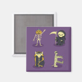 Halloween Skeleton Dracula Mummy Grim Sensenmann Magnet (Vorderseite/Rückseite)