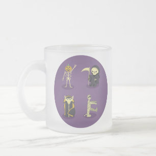 Halloween Skeleton Dracula Mummy Grim Sensenmann Mattglastasse