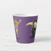Halloween Skeleton Dracula Mummy Grim Sensenmann Milchtasse (Vorderseite)