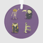 Halloween Skeleton Dracula Mummy Grim Sensenmann Ornament (Rückseite)
