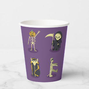 Halloween Skeleton Dracula Mummy Grim Sensenmann Pappbecher