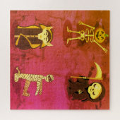 Halloween Skeleton Dracula Mummy Grim Sensenmann Puzzle (Horizontal)