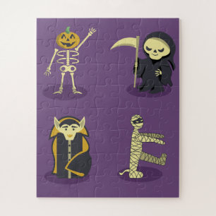 Halloween Skeleton Dracula Mummy Grim Sensenmann Puzzle