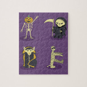 Halloween Skeleton Dracula Mummy Grim Sensenmann Puzzle