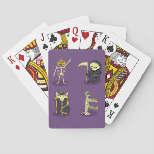 Halloween Skeleton Dracula Mummy Grim Sensenmann Spielkarten