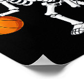 Halloween Skeleton Dribbling Basketball Boys Girls Poster (Ecke)