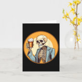 Halloween Skeleton Drink Beer Karte (Gelbe Blume)