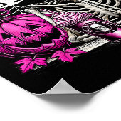 Halloween Skeleton Drink Kaffee Pink Coquette B Poster (Ecke)