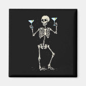 Halloween Skeleton Drink Martini Schwanz Magnet (Vorne)
