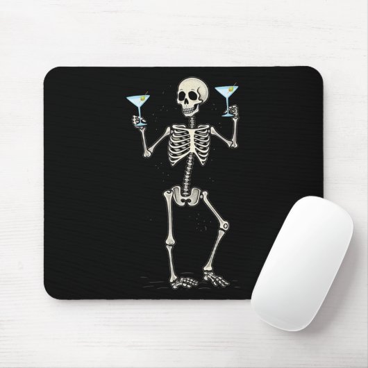 Halloween Skeleton Drink Martini Schwanz Mousepad (Mit Mouse)
