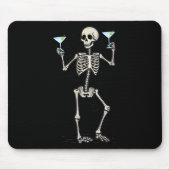 Halloween Skeleton Drink Martini Schwanz Mousepad (Vorne)