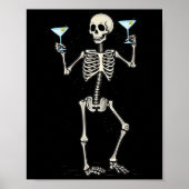 Halloween Skeleton Drink Martini Schwanz Poster (Vorne)