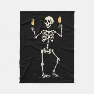 Halloween Skeleton Drink Peach Bellini Schwanz Fleecedecke