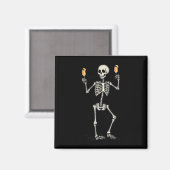 Halloween Skeleton Drink Peach Bellini Schwanz Magnet (Vorderseite/Rückseite)