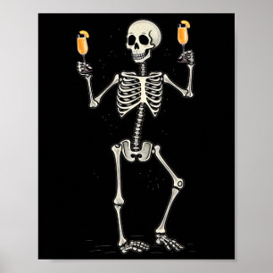 Halloween Skeleton Drink Peach Bellini Schwanz Poster