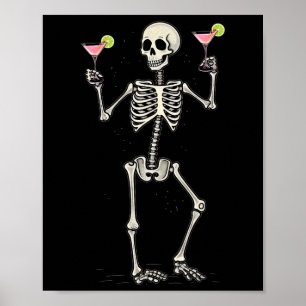 Halloween Skeleton Drinks Kosmopolitischer Schwanz Poster