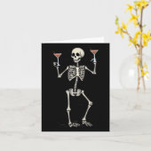 Halloween Skeleton Drinks Manhattan Schwanz Karte (Gelbe Blume)