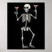 Halloween Skeleton Drinks Manhattan Schwanz Poster (Vorne)
