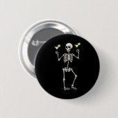 Halloween Skeleton Drinks Margarita Schwanz Button (Vorne & Hinten)