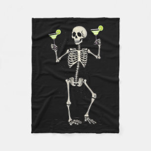 Halloween Skeleton Drinks Margarita Schwanz Fleecedecke