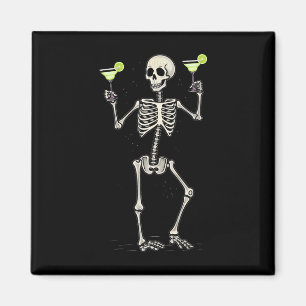 Halloween Skeleton Drinks Margarita Schwanz Magnet