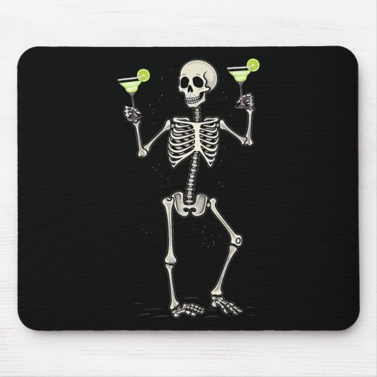 Halloween Skeleton Drinks Margarita Schwanz Mousepad (Vorne)