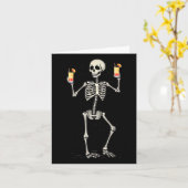 Halloween Skeleton Drinks Tequila Sunrise Schwanz Karte (Gelbe Blume)