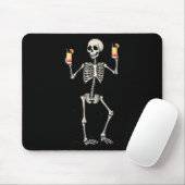 Halloween Skeleton Drinks Tequila Sunrise Schwanz Mousepad (Mit Mouse)
