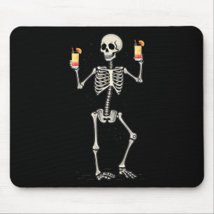 Halloween Skeleton Drinks Tequila Sunrise Schwanz Mousepad