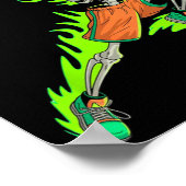 Halloween Skeleton Dunking Beängstigend Pumpkin Fu Poster (Ecke)
