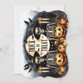 Halloween Skeleton Duo Invitation – Trick or Treat Einladung (Rückseite)