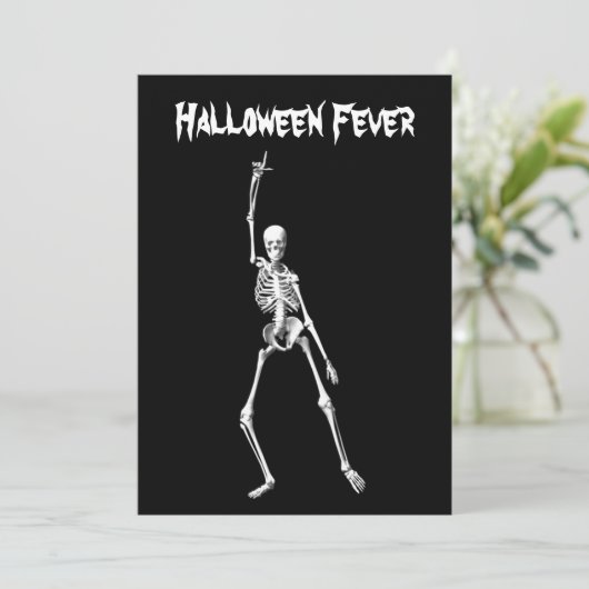 Halloween Skeleton Fieber Kostüme Party Einladung (Stehend Vorderseite)