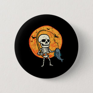 Halloween Skeleton Fischereikostüm Fischer Männer  Button
