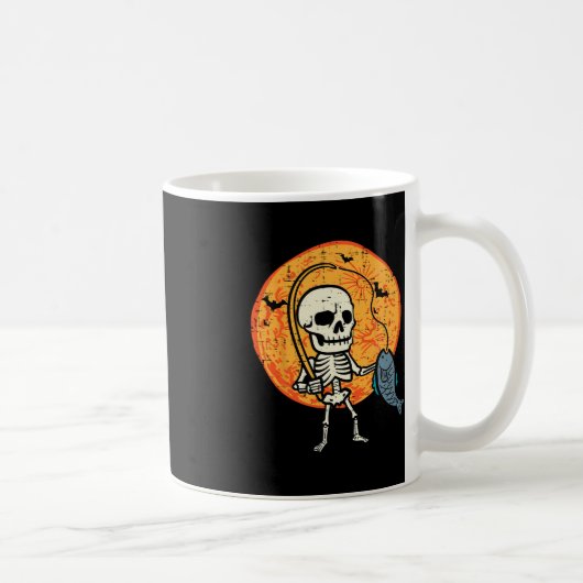 Halloween Skeleton Fischereikostüm Fischer Männer Kaffeetasse (Rechts)