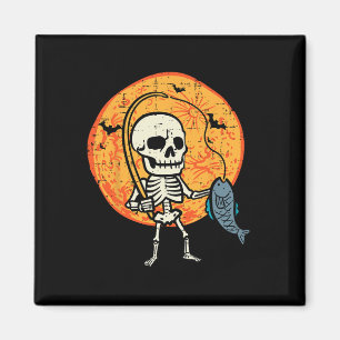 Halloween Skeleton Fischereikostüm Fischer Männer  Magnet