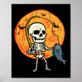 Halloween Skeleton Fischereikostüm Fischer Männer Poster (Vorne)