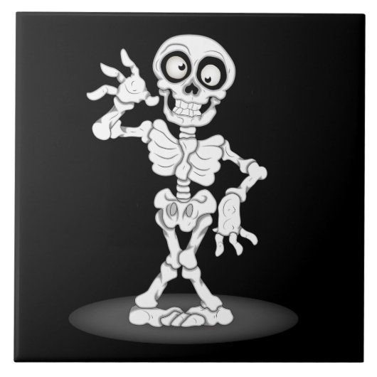 Halloween Skeleton Fliese (Vorderseite)