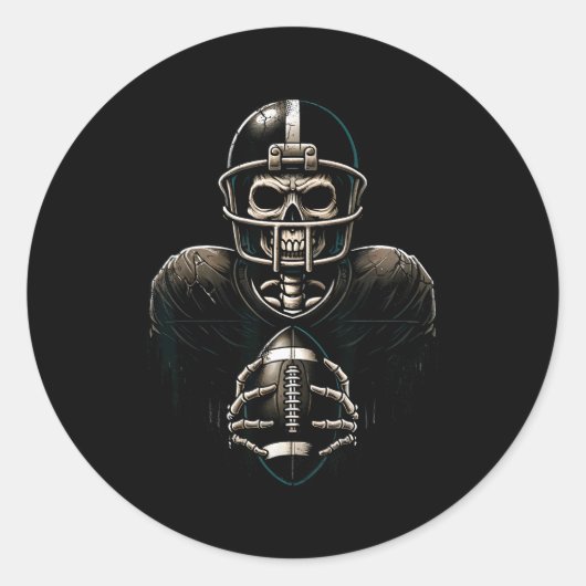 Halloween Skeleton Football Player Soky Srts Graph Runder Aufkleber (Vorderseite)