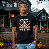 Halloween Skeleton Football Player Trick oder Treu T-Shirt
