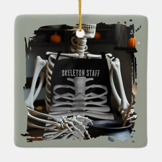 Halloween Skeleton Foto Ornament (Rückseite)