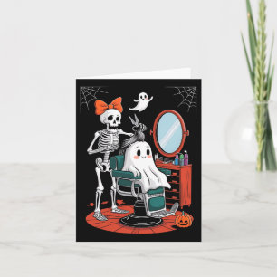 Halloween Skeleton Friseur Frisör Karte