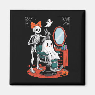 Halloween Skeleton Friseur Frisör Magnet